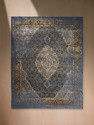 Selka Hand-knotted Wool & Bamboo Silk Rug - Alloy Grey