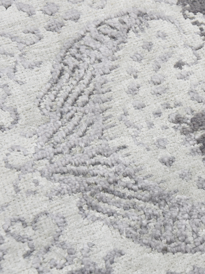 Orlen Hand-knotted Wool & Bamboo Silk Rug - Charcoal