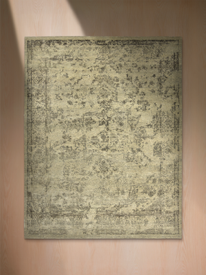 Tavik Hand-knotted Wool & Bamboo Silk Rug - Khaki