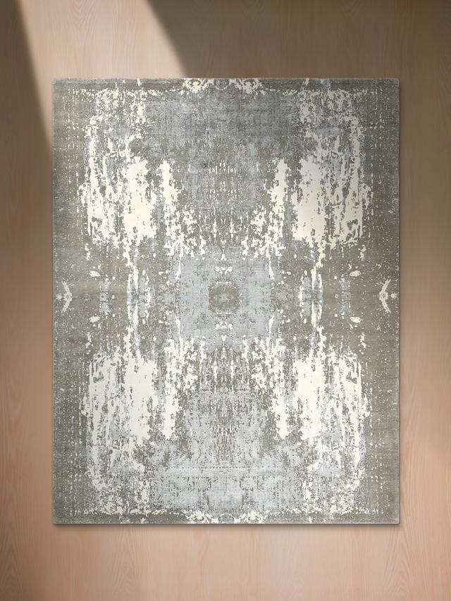 Norell Hand-Knotted Wool & Bamboo Silk Rug - Stone Grey