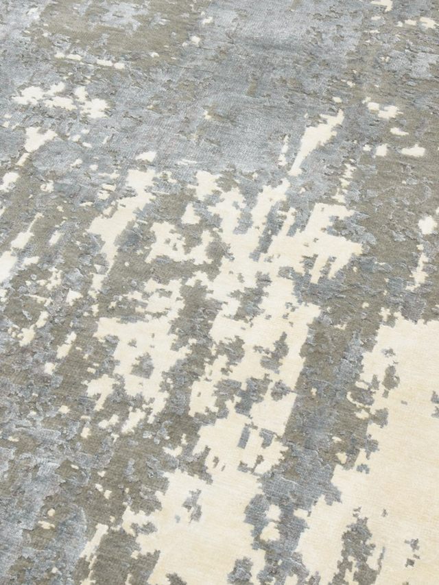 Norell Hand-Knotted Wool & Bamboo Silk Rug - Stone Grey