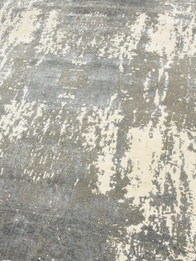Norell Hand-Knotted Wool & Bamboo Silk Rug - Stone Grey