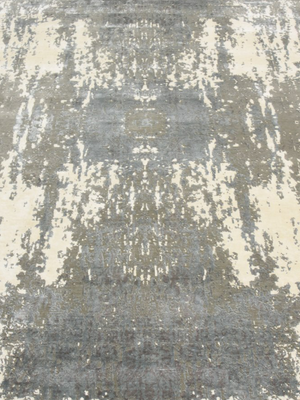 Norell Hand-Knotted Wool & Bamboo Silk Rug - Stone Grey
