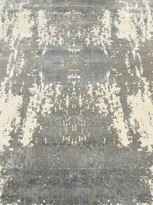 Norell Hand-Knotted Wool & Bamboo Silk Rug - Stone Grey
