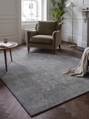 Laar Wool & Bamboo Silk Hand-Knotted Rug - Grey