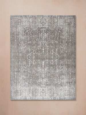 Laar Wool & Bamboo Silk Hand-Knotted Rug - Stone Grey