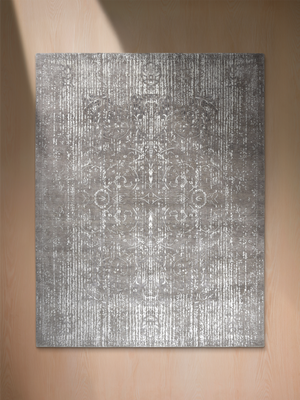 Laar Wool & Bamboo Silk Hand-Knotted Rug - Stone Grey