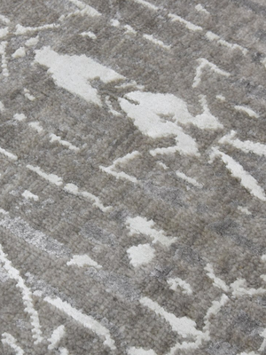 Laar Wool & Bamboo Silk Hand-Knotted Rug - Stone Grey