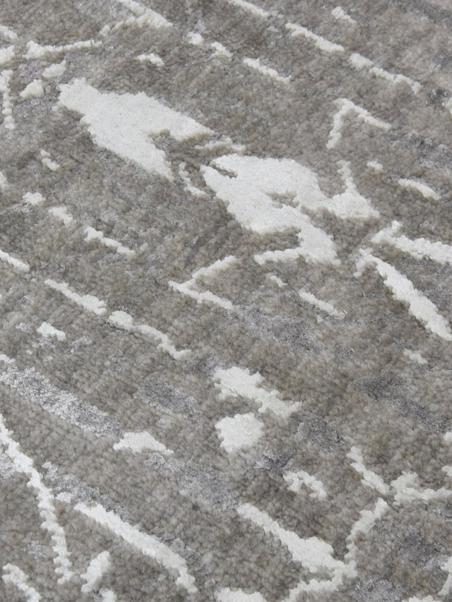 Laar Wool & Bamboo Silk Hand-Knotted Rug - Stone Grey