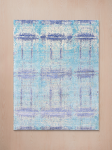 Aurell Hand-Knotted Wool & Bamboo Silk Rug - Aqua Blue