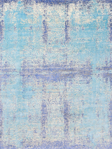 Aurell Hand-Knotted Wool & Bamboo Silk Rug - Aqua Blue