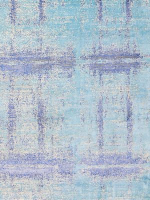 Aurell Hand-Knotted Wool & Bamboo Silk Rug - Aqua Blue