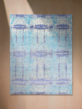 Aurell Hand-Knotted Wool & Bamboo Silk Rug - Aqua Blue