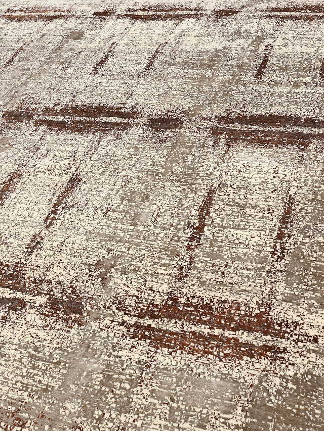 Edrin Hand-Knotted Wool & Bamboo Silk Rug - Brown