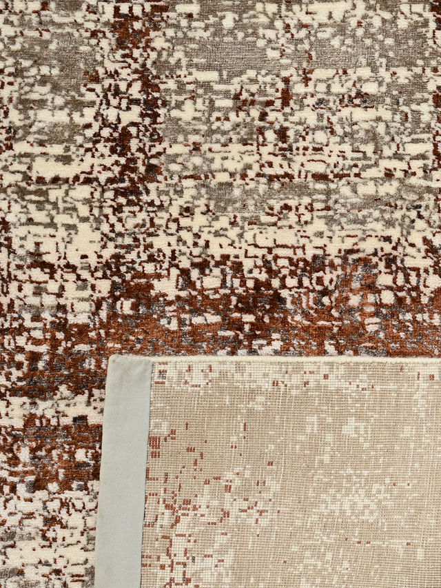 Edrin Hand-Knotted Wool & Bamboo Silk Rug - Brown