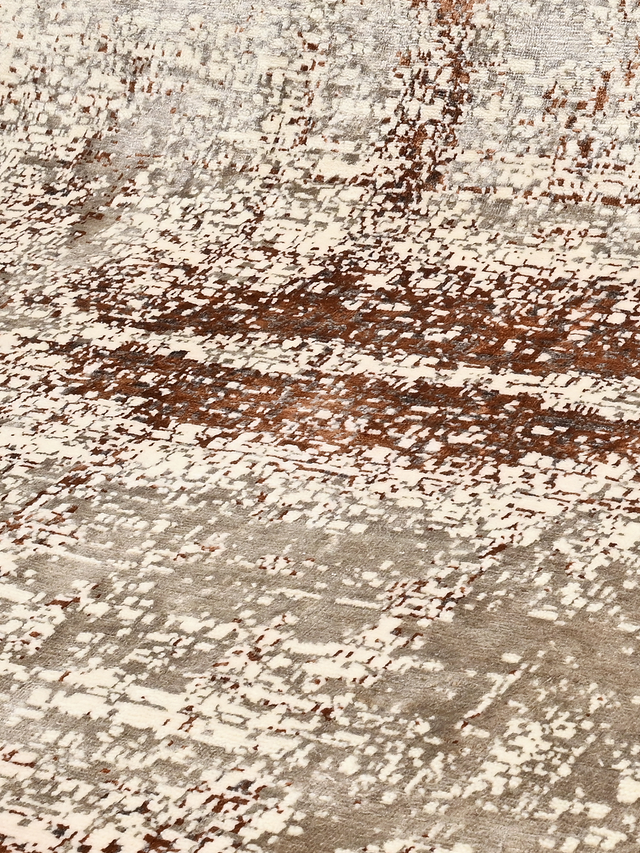 Edrin Hand-Knotted Wool & Bamboo Silk Rug - Brown