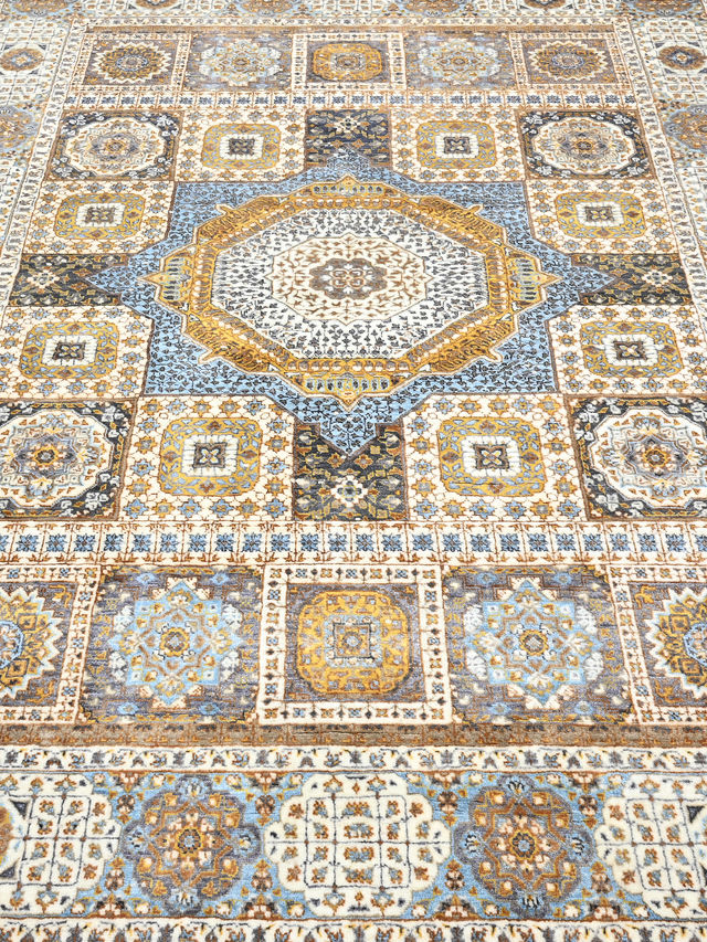Azira Hand-Knotted Wool & Bamboo Silk Rug - Beige