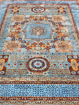 Soraya Hand-Knotted Wool & Bamboo Silk Rug - Blue
