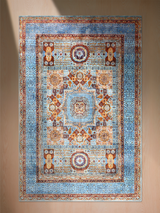 Soraya Hand-Knotted Wool & Bamboo Silk Rug - Blue