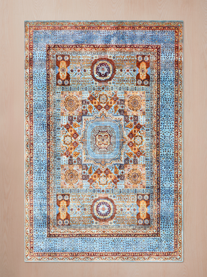 Soraya Hand-Knotted Wool & Bamboo Silk Rug - Blue
