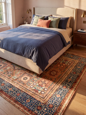 Valira Hand-Knotted Wool & Bamboo Silk Rug - Rust