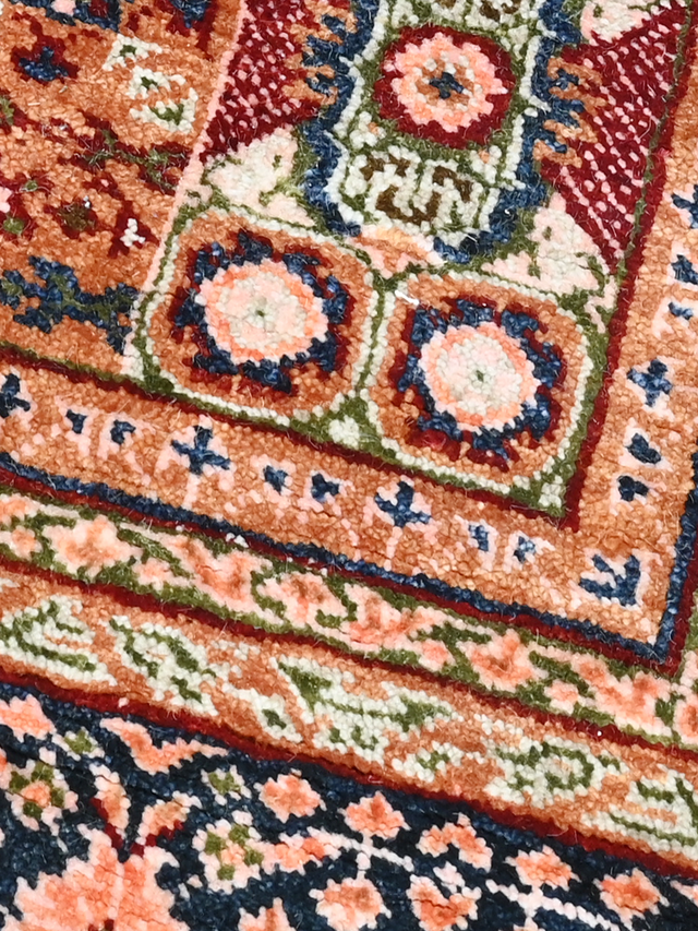 Valira Hand-Knotted Wool & Bamboo Silk Rug - Rust