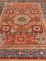 Valira Hand-Knotted Wool & Bamboo Silk Rug - Rust