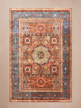 Valira Hand-Knotted Wool & Bamboo Silk Rug - Rust
