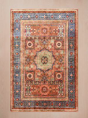 Valira Hand-Knotted Wool & Bamboo Silk Rug - Rust