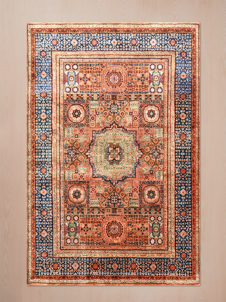 Valira Hand-Knotted Wool & Bamboo Silk Rug - Rust