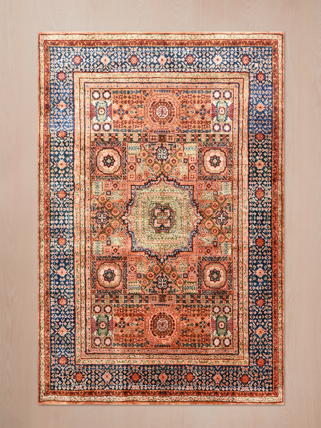Valira Hand-Knotted Wool & Bamboo Silk Rug - Rust