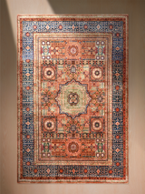 Valira Hand-Knotted Wool & Bamboo Silk Rug - Rust