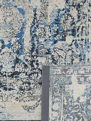 Maren Hand-knotted Wool & Bamboo Silk Rug - Blue