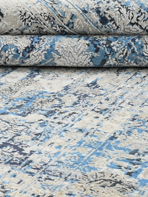 Maren Hand-knotted Wool & Bamboo Silk Rug - Blue