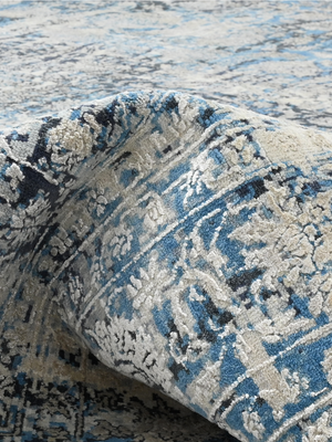 Maren Hand-knotted Wool & Bamboo Silk Rug - Blue