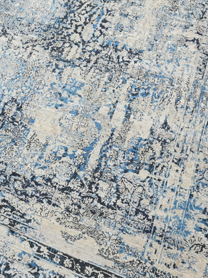 Maren Hand-knotted Wool & Bamboo Silk Rug - Blue