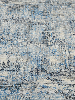 Maren Hand-knotted Wool & Bamboo Silk Rug - Blue