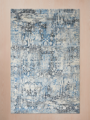 Maren Hand-knotted Wool & Bamboo Silk Rug - Blue