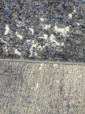 Velran Hand-Knotted Wool & Bamboo Silk Rug - Charcoal