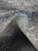 Velran Hand-Knotted Wool & Bamboo Silk Rug - Charcoal
