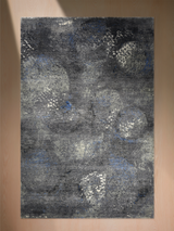 Velran Hand-Knotted Wool & Bamboo Silk Rug - Charcoal