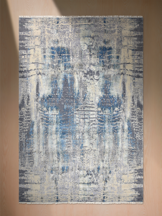 Velkor Hand-Knotted Wool & Bamboo Silk Rug - Charcoal
