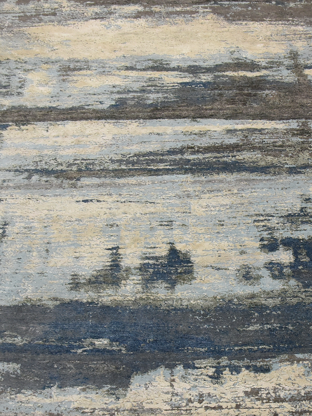 Norvik Hand-Knotted Wool & Bamboo Silk Rug - Charcoal