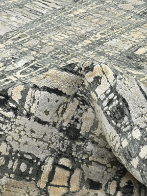 Kaelorn Hand-Knotted Wool & Bamboo Silk Rug - Charcoal