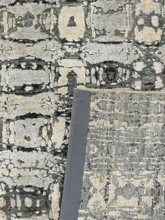 Kaelorn Hand-Knotted Wool & Bamboo Silk Rug - Charcoal