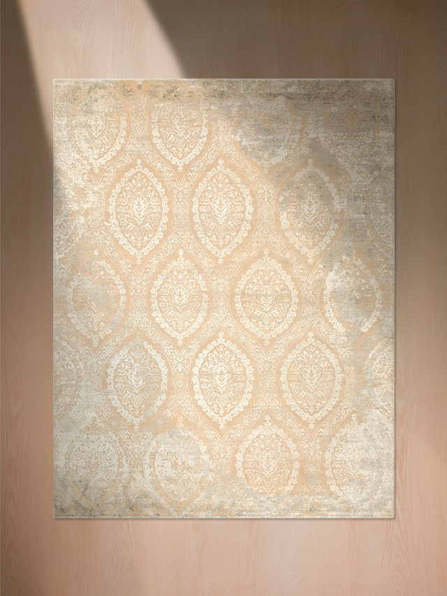 Sarell Hand-Knotted Wool & Bamboo Silk Rug - Beige