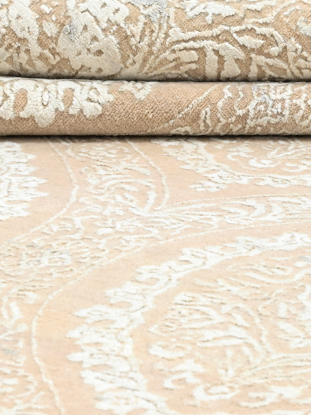 Sarell Hand-Knotted Wool & Bamboo Silk Rug - Beige
