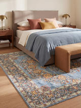Noreya Hand-Knotted Wool & Bamboo Silk Rug - Blue