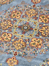Noreya Hand-Knotted Wool & Bamboo Silk Rug - Blue
