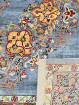 Noreya Hand-Knotted Wool & Bamboo Silk Rug - Blue